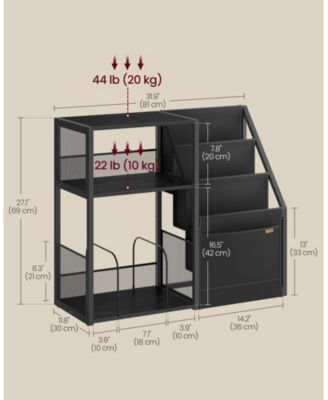 3-Tier Record Player Stand with Vinyl Record Storage for 140 Albums, End Table for Living Room or Bedroom