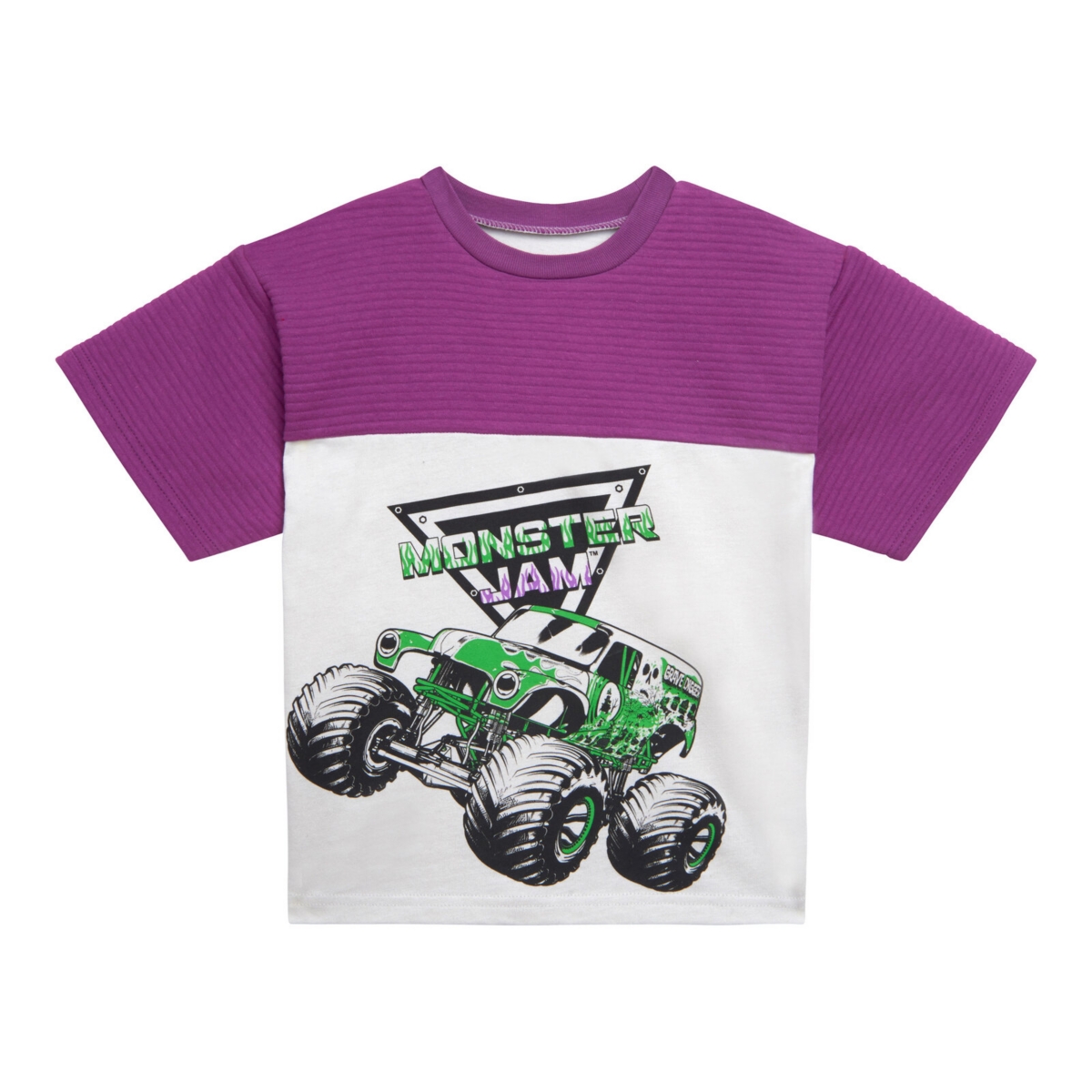 Monster Jam Toddler Boys Grave Digger Ottoman Ribbed T-Shirt and French Terry Shorts Outfit Set