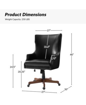 Desmond Transitional Office Chair with Wood Legs