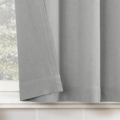Cotton Blend Button Tab Top Cafe Curtain Pair