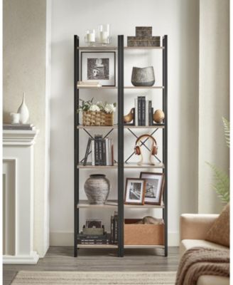 Narrow 5-Tier Bookshelf, Small Multi-Tier Bookcase for Living Room & Bedroom