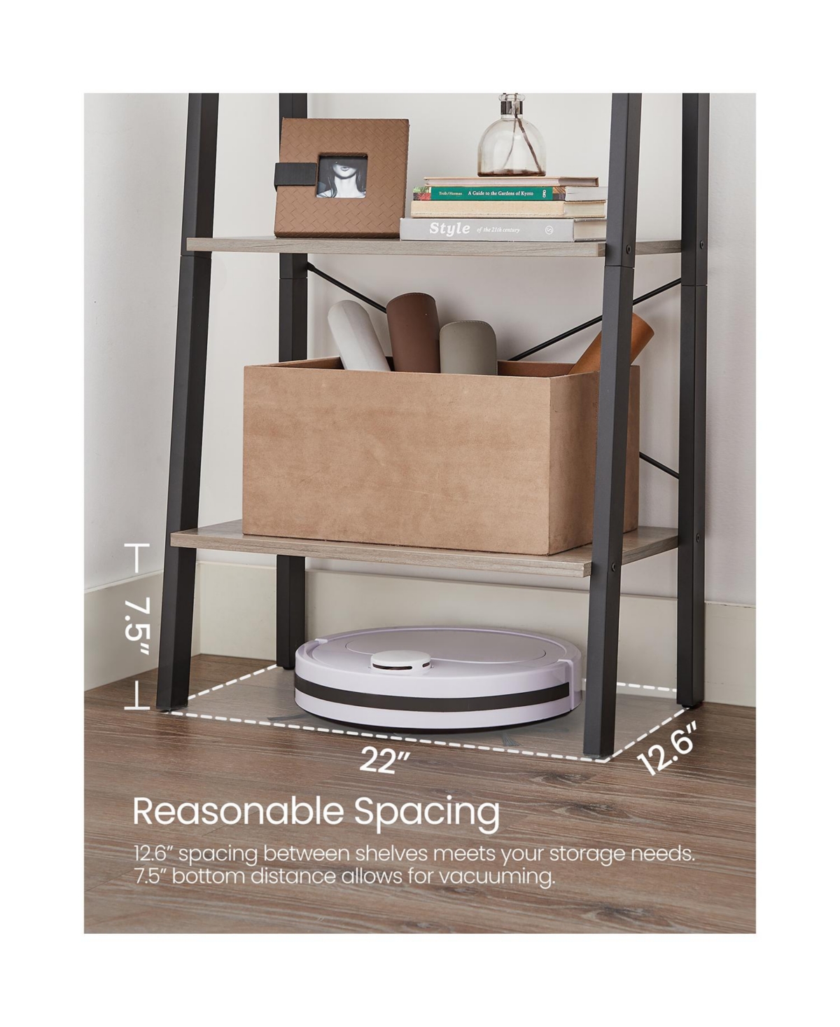 Slickblue 4-Tier Bookshelf Storage Rack, Shelves for Bathroom and Living Room Organization