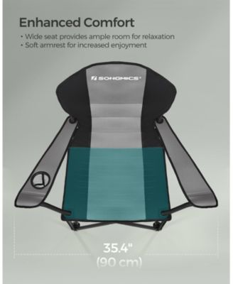 Heavy Duty Folding Camping Chair with Comfortable Sponge Seat and Cup Holder