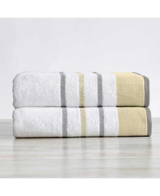 Luxurious Cotton Decorative 2-Piece Bath Sheet Set,17 x 11.8 x 3.65 , 68x35x.05 inches