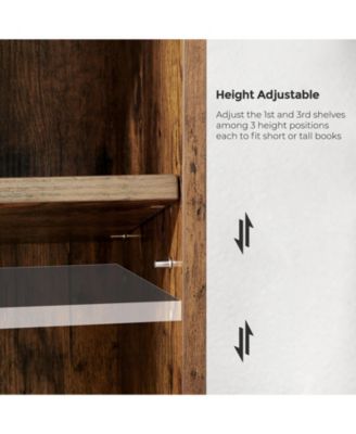 Bookshelf with Adjustable Storage Shelves, Open Bookcase Floor Standing Unit