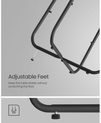 Small Round Side Table with Fabric Storage Basket for Living Room or Bedroom