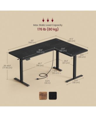 L-Shaped Electric Standing Desk – Height Adjustable Corner Desk with Power Outlets, Memory Function, Easy Assembly for Home Office & Gaming