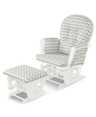 Glider and Ottoman Cushion Set Wood Baby Nursery Rocking Chair