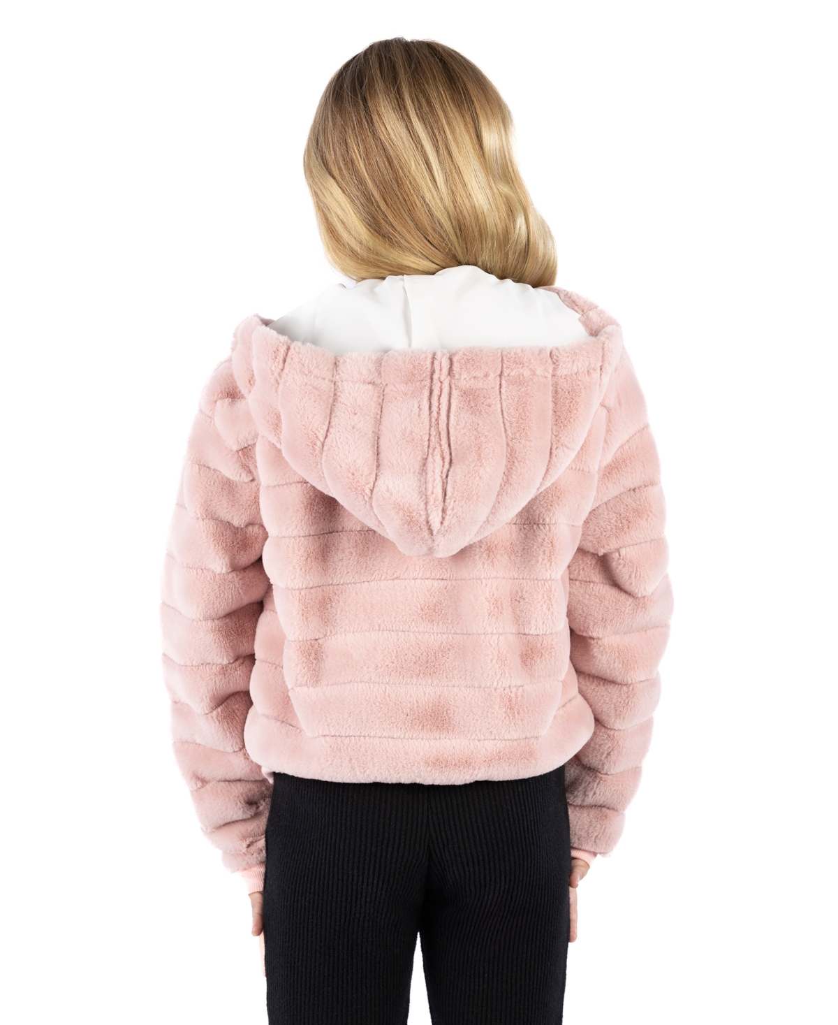 Speechless Big Girls Faux Fur Zip Up Hooded Jacket