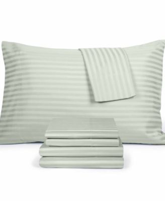 Fairfield Square Collection Brookline 1400 Thread Count 6 Pc. Sheet Set, King - Seaglass Stripe, King Sheet Set