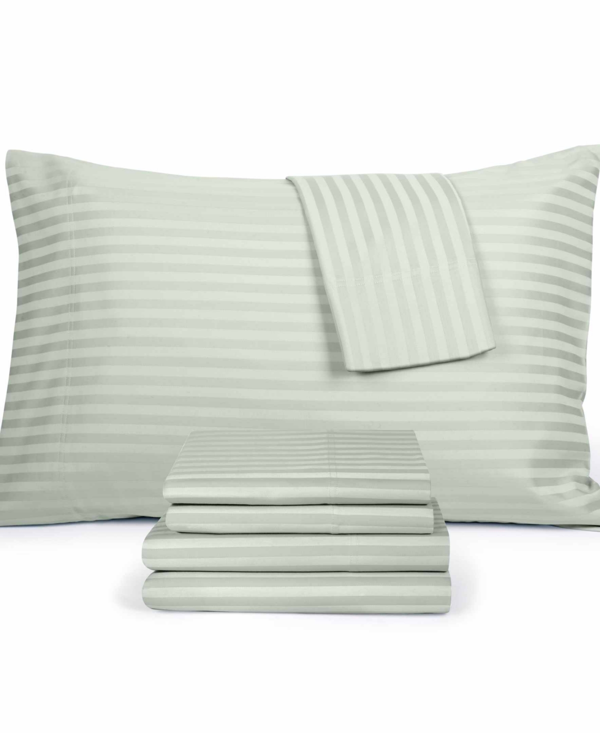 Fairfield Square Collection Brookline 1400 Thread Count 6 Pc. Sheet Set, King, Exclusively At Macy's In Seaglass Stripe