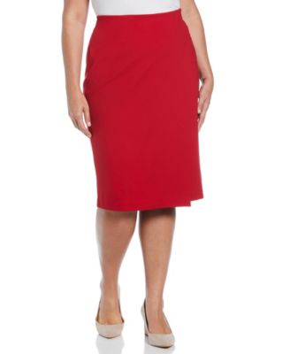 Plus Size Ponte Asymmetrical Wrap Skirt