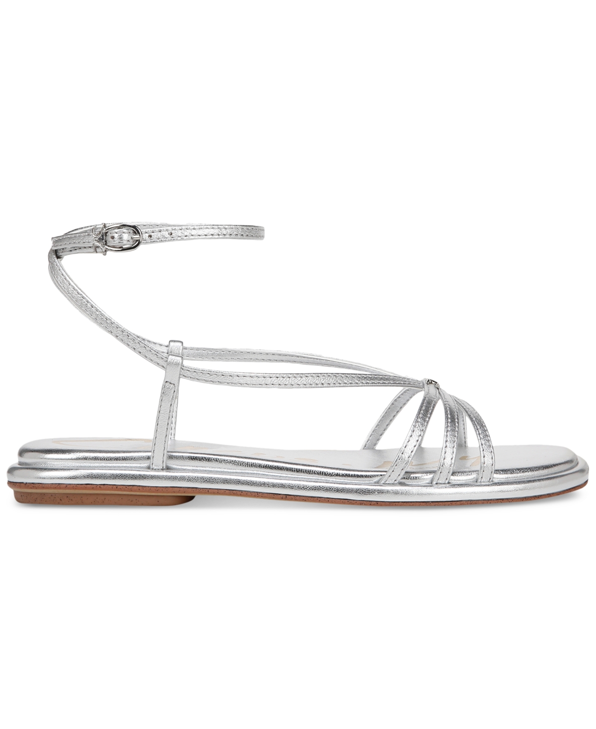 Shop Circus Ny By Sam Edelman Olana Strappy Flat Sandals In Soft Silver Metallic
