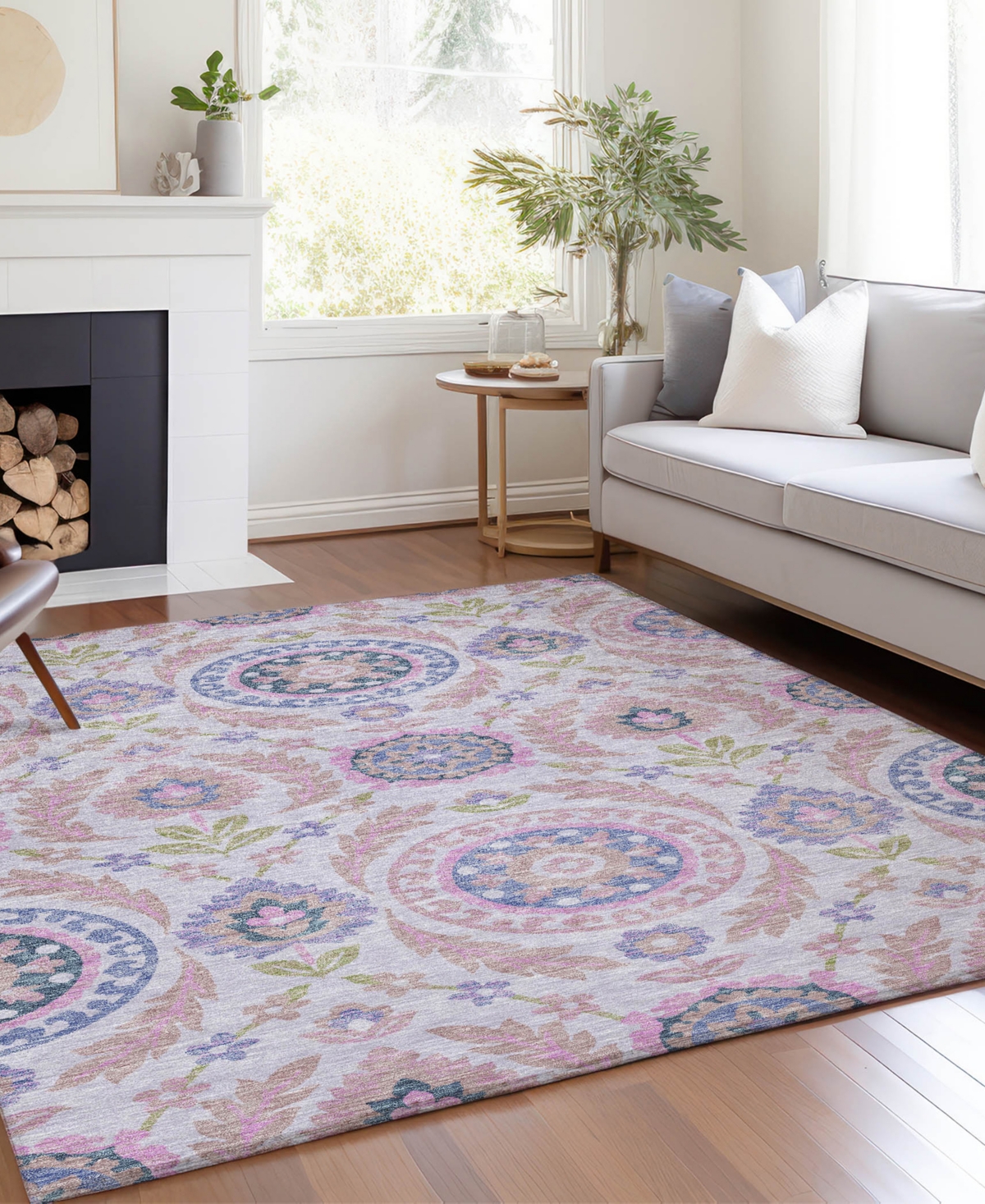 Addison Chantille Acn751 9'x12' Area Rug In Rose