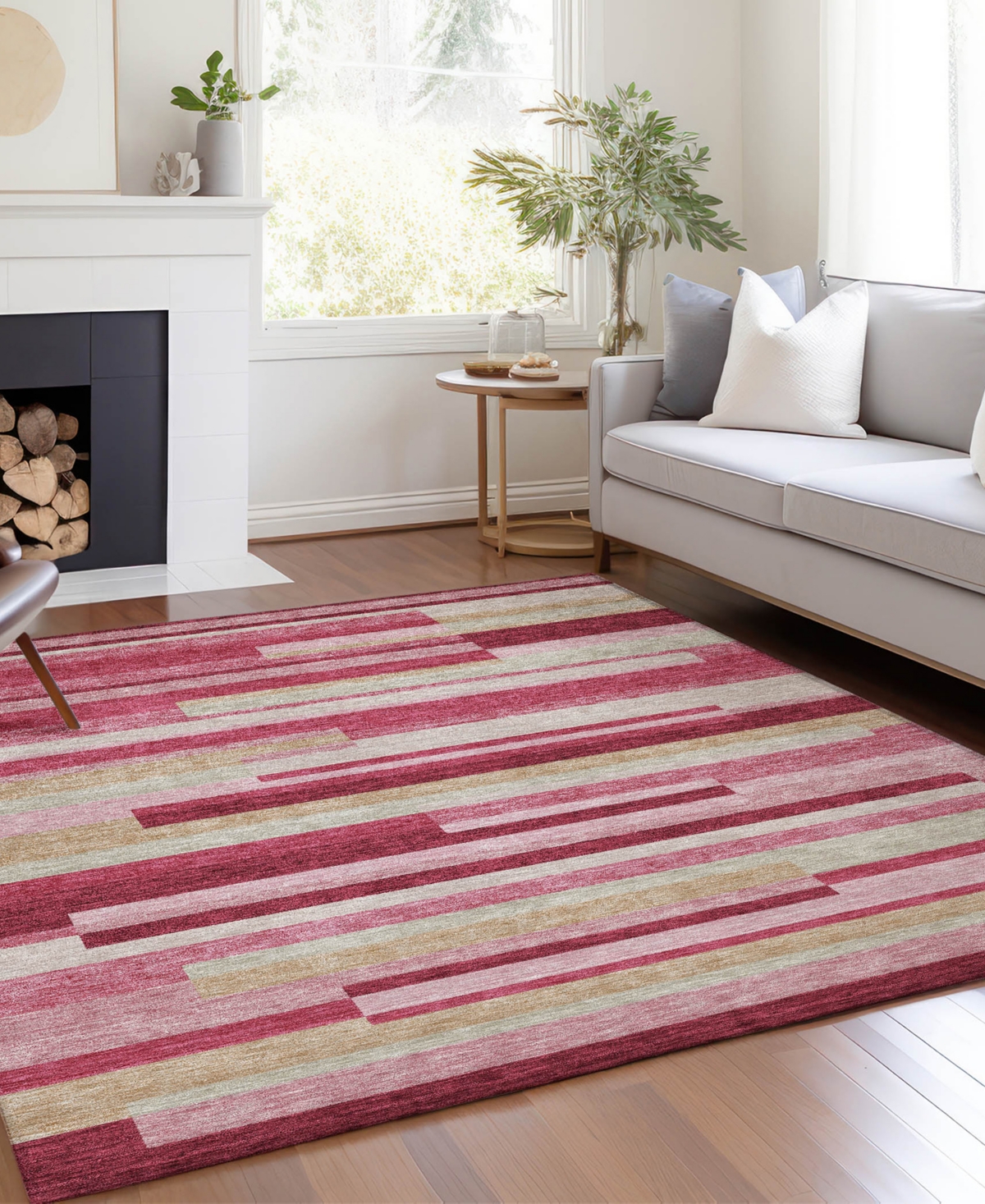 Addison Chantille Acn766 8'x10' Area Rug In Rose