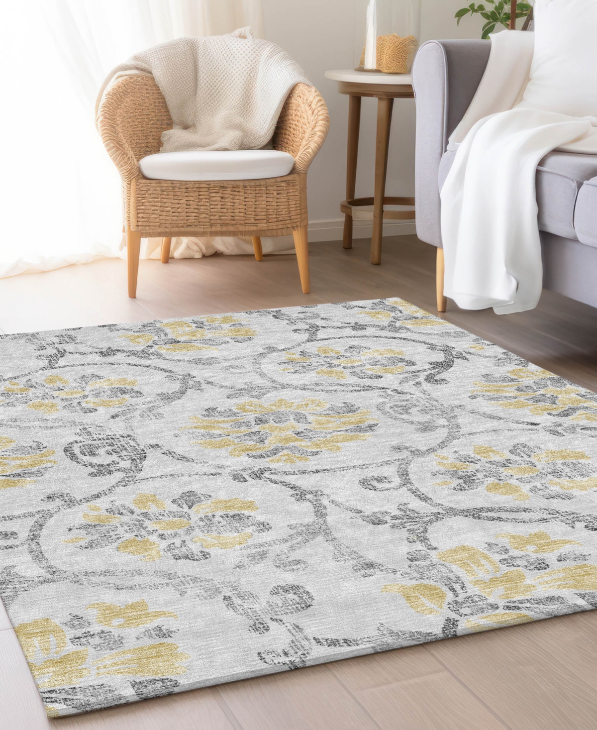 Addison Chantille Machine Washable Acn762 8'x10' Area Rug In Silver