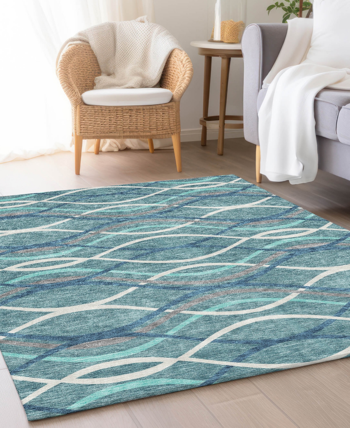 Addison Chantille Acn757 8'x10' Area Rug In Teal