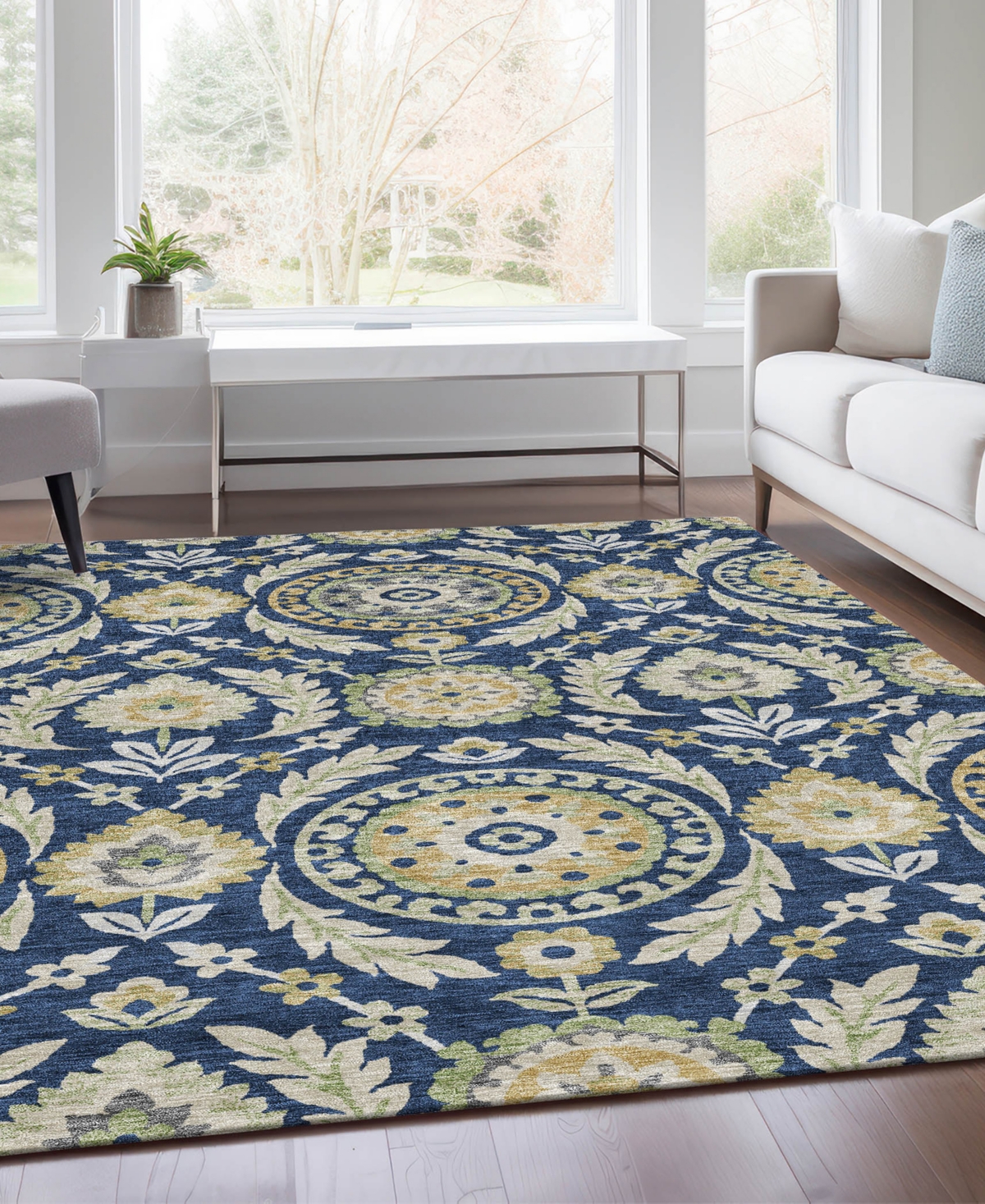 Addison Chantille Machine Washable Acn751 8'x10' Area Rug In Navy