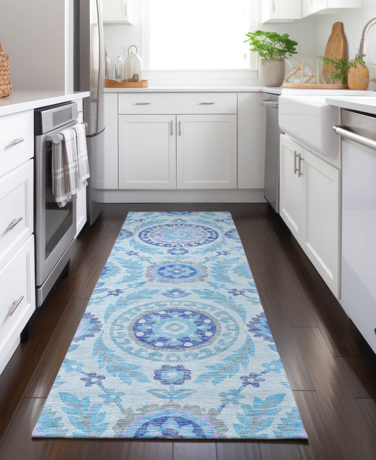 Addison Chantille Acn751 2'3"x7'6" Runner Area Rug In Mist
