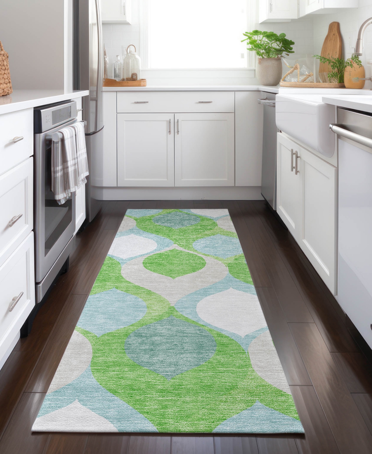 Addison Chantille Acn749 2'3"x7'6" Runner Area Rug In Lime