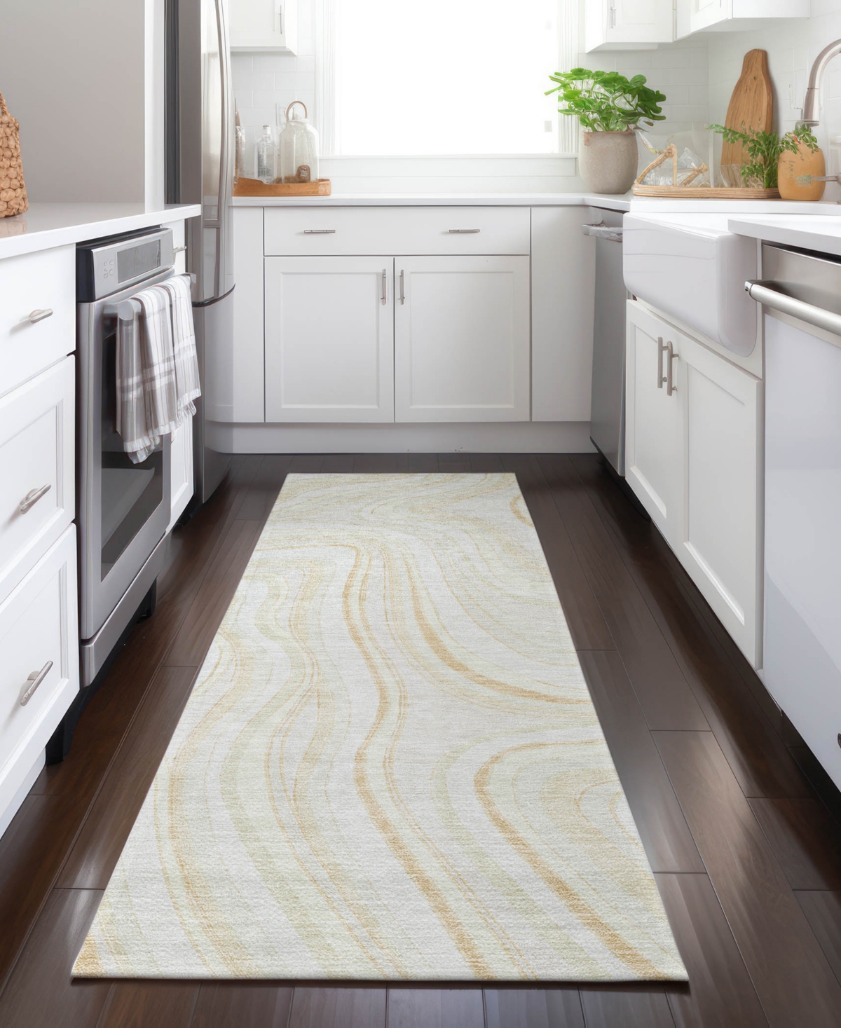 Addison Chantille Acn756 2'3"x7'6" Runner Area Rug In Ivory