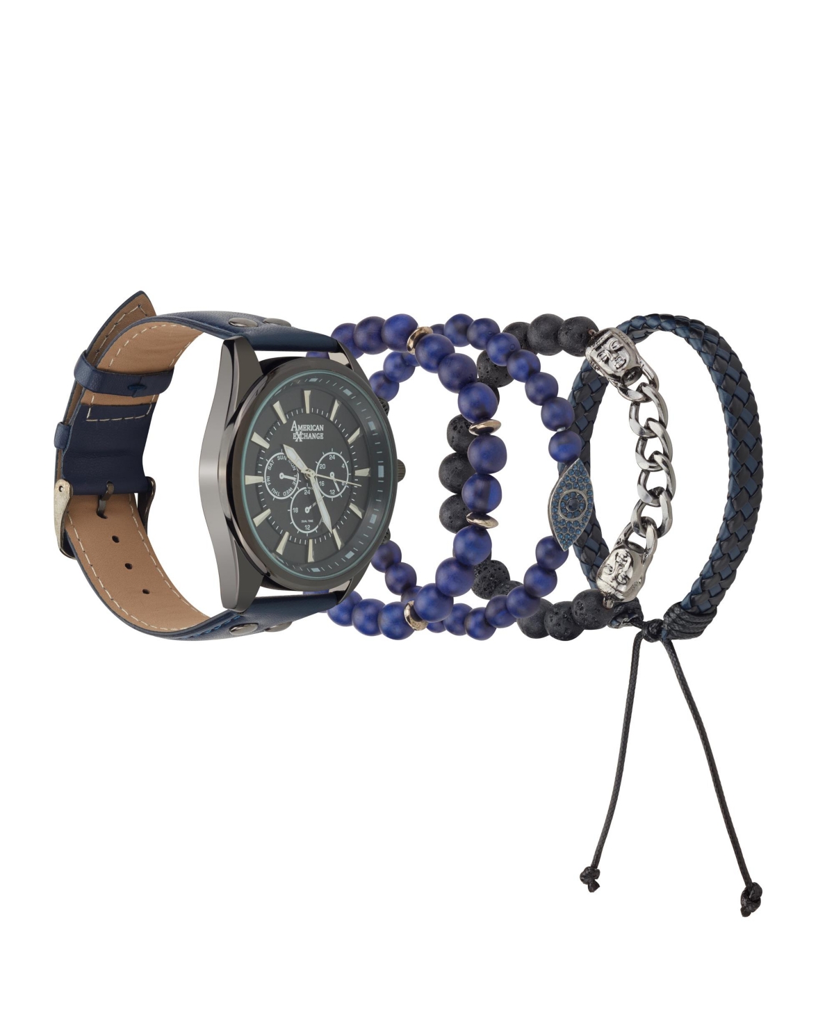 American Exchange Men's Quartz Navy Polyurethane Strap Watch, 46.5mm In Navy