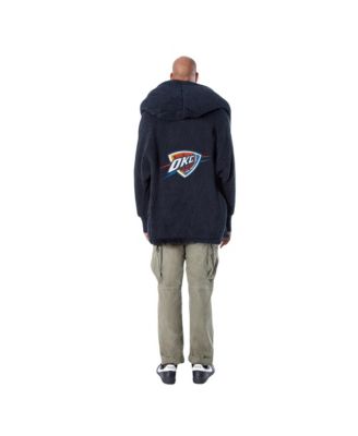 Men's and Women's The Best Lounger In The World Navy Oklahoma City Thunder Oversized Open-Front Hoodie Sweater