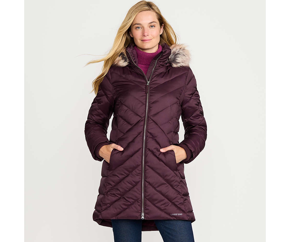 Lands' End Women's Insulated Cozy Fleece Lined Winter Coat