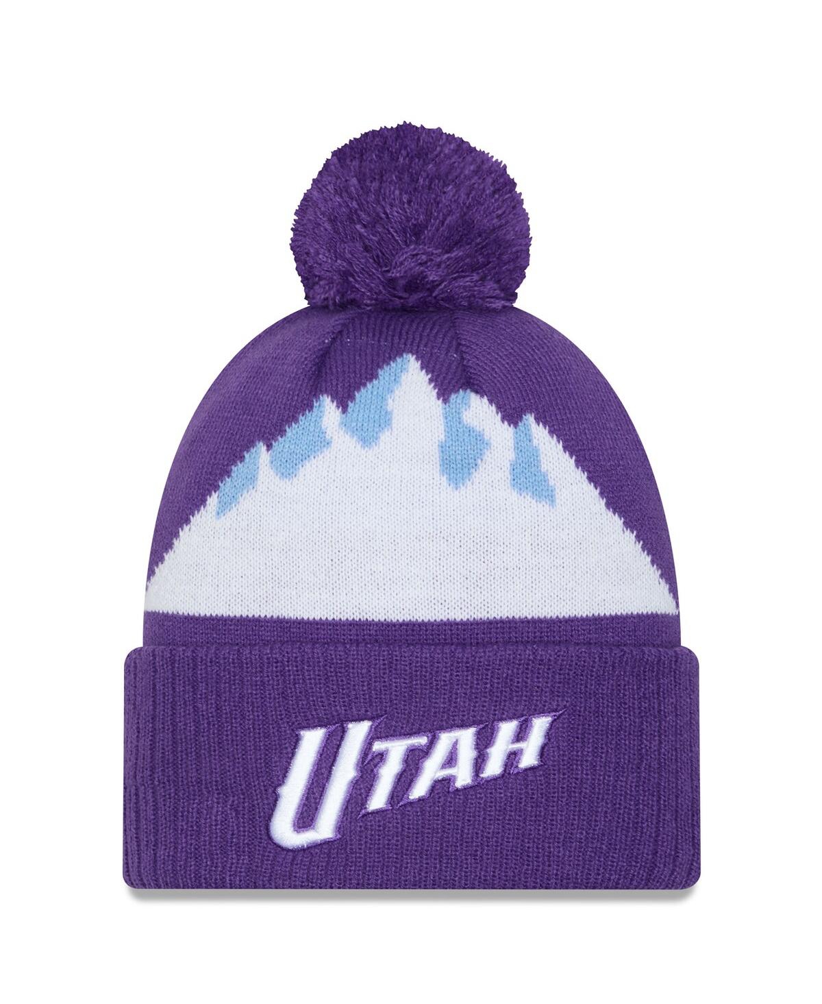 Shop New Era Men's Purple Utah Jazz 2024/25 City Edition Cuffed Knit Hat With Pom