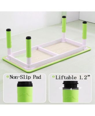6-Piece Adjustable Height Plastic Graffiti Desktop with Non-Slip Legs - Kids Table and Chairs Set