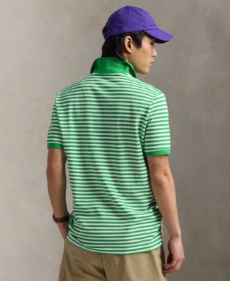 Men's Classic-Fit Striped Mesh Polo Shirt