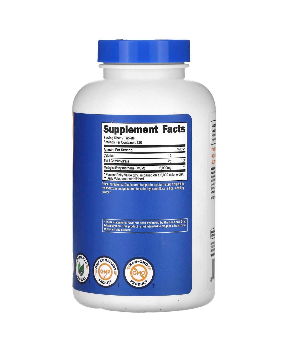 Nutricost Msm 2 000 mg Tablets (1 - 000 mg per Tablet)