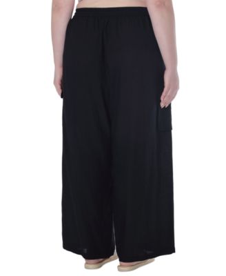 Plus Size High Rise Pull-On Cover-Up Cargo Pants 