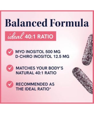 Myo-Inositol & D-Chiro Inositol for Hormone Balance for Women | Microbeadlet Technology to Regulate Menstrual Cycle & Support Ovarian Health | Myo Inositol & D Chiro Inositol | Non-GMO, 120 Capsules