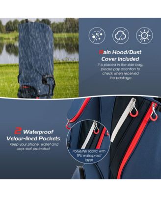 9.5" Golf Cart Bag w/14 Divider Rain Hood Cooler Bag 8 Pockets