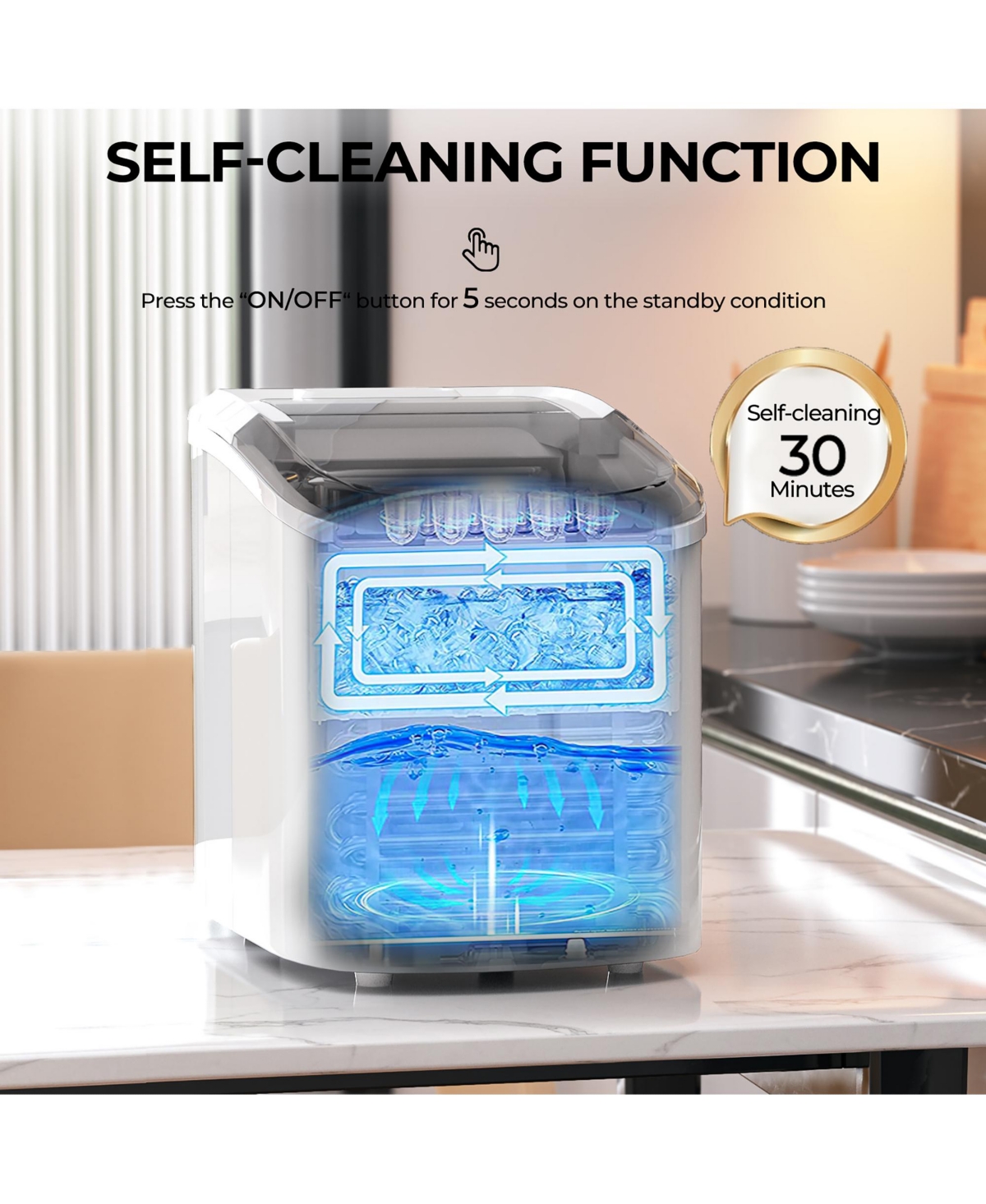 Costway Ice Maker Machine Countertop Automatic Ice Maker 27 Lbs/24 Hrs