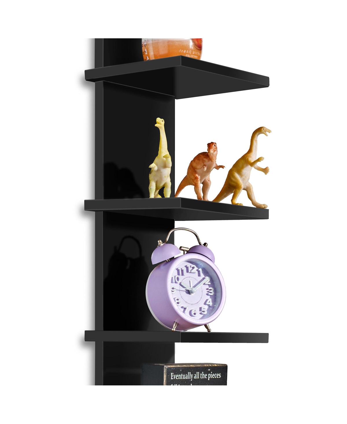 Sorbus 5 Tier Vertical Wall-Mounted Floating Shelves for Bathroom, Bedroom, Living Room, Kitchen and More - Black