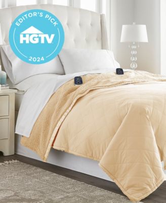 Reversible Micro Flannel&reg; to Sherpa Electric Blanket, King