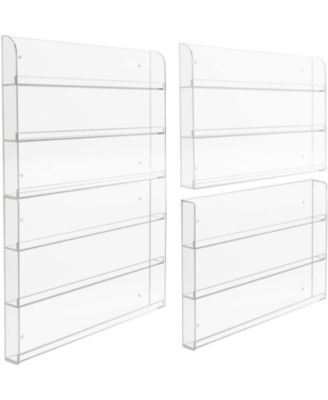 6-Tier Clear Acrylic Nail Polish Wall Rack Display Holder - Stylish Organizer - Holds up to 90 Nail Polish Bottles