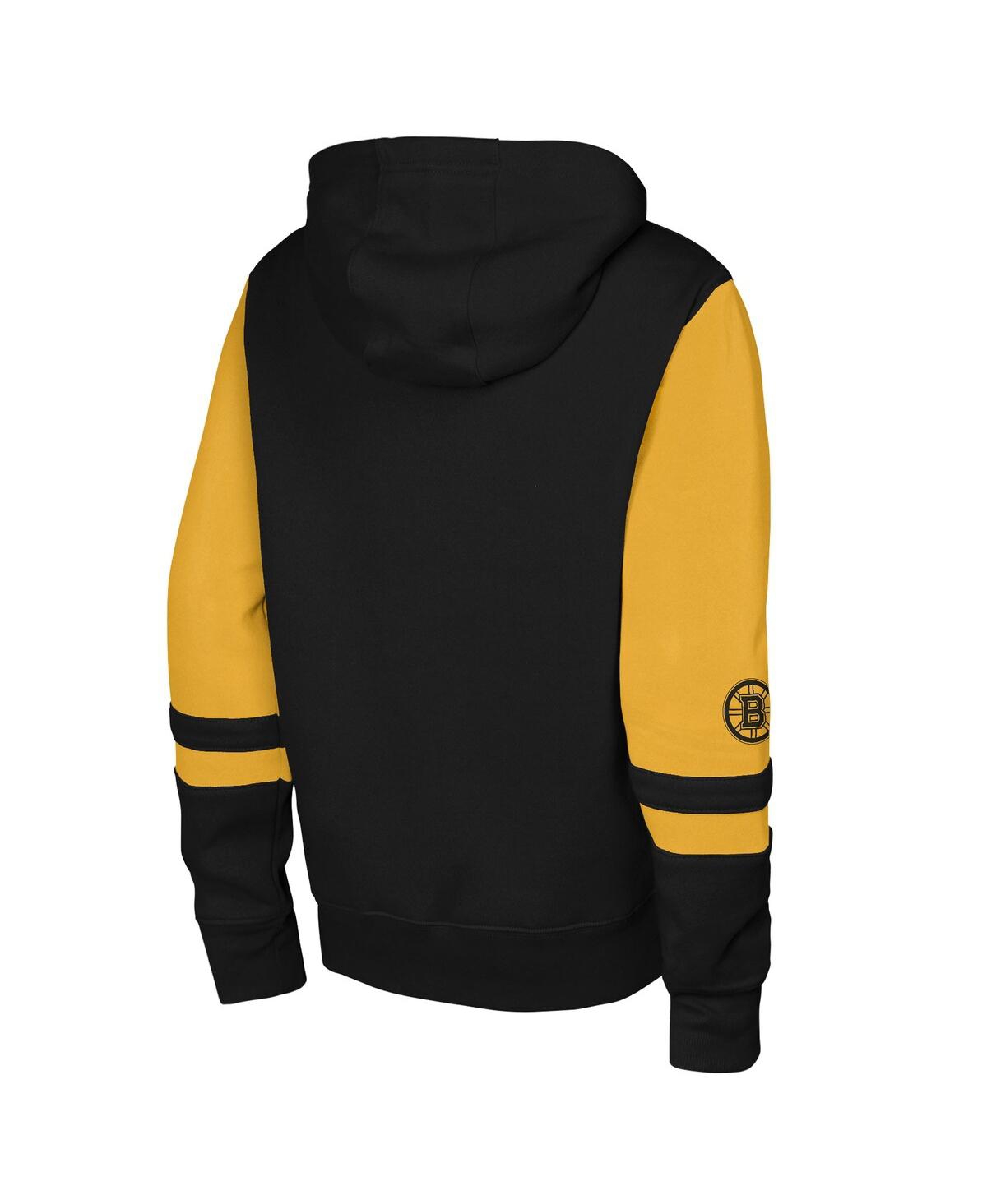 Outerstuff Big Boys And Girls Black Boston Bruins Face Off Full-zip Hoodie In Black