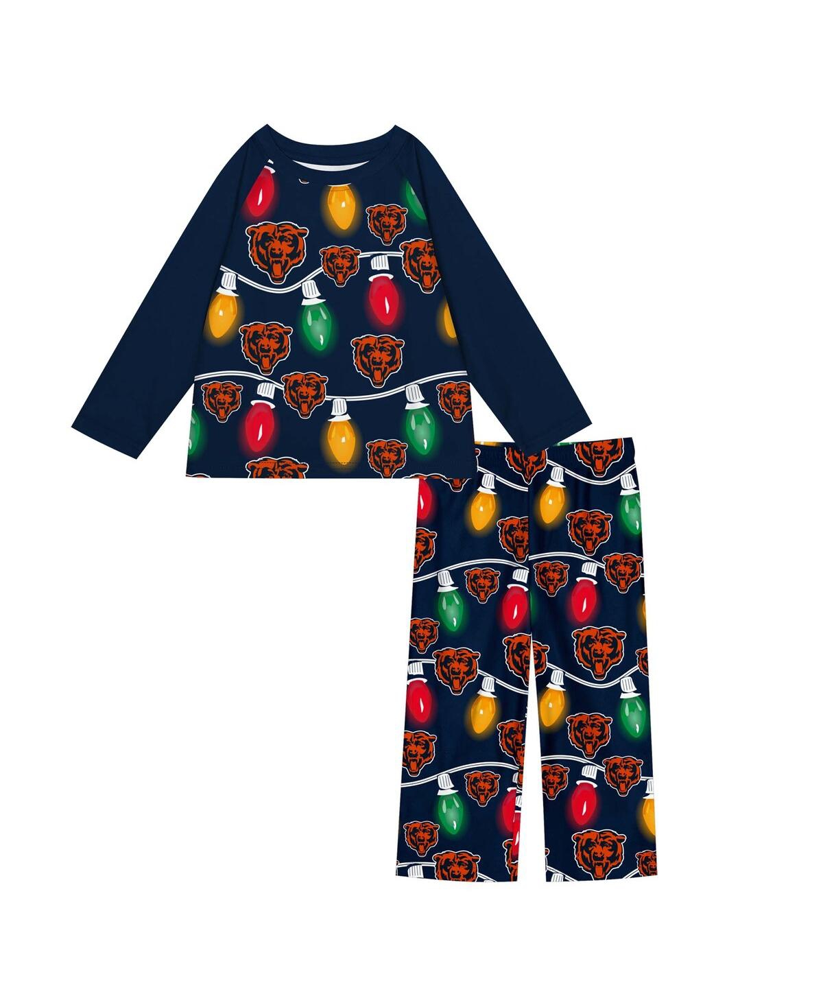 Outerstuff Toddler Dallas Cowboys Two-piece Garland Holiday Long Sleeve Pajama Set In No Color
