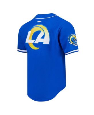 Men's Puka Nacua Royal Los Angeles Rams Mesh Button-Up Baseball Jersey
