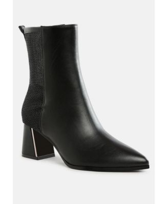 Womens Mimosa Mesh Detail Pointy Ankle Boots