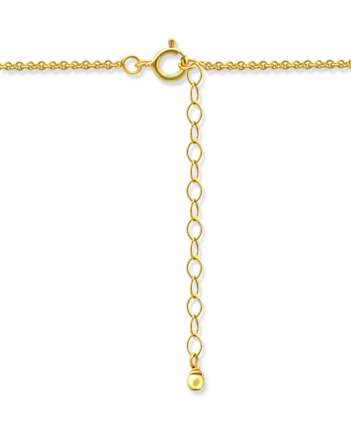 Macy's Teardrop Freshwater Cultured Pearl Round Cubic Zirconia Bezel Necklace In Gold
