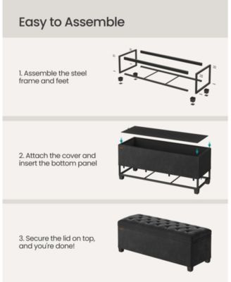 Upholstered Storage Bench with Hidden Compartment and Legs for End of Bed
