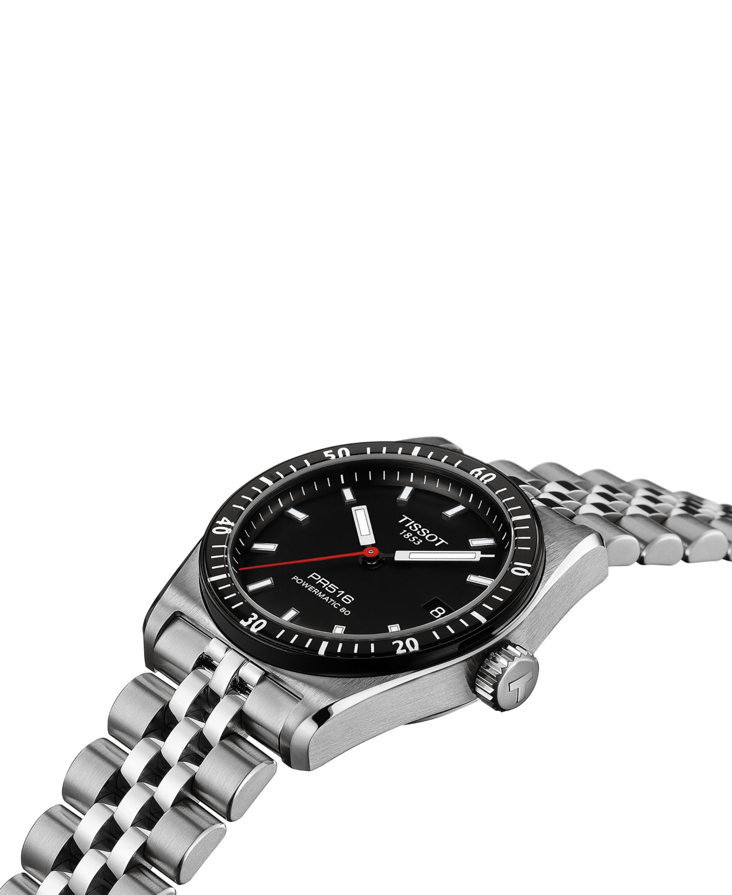 Мужские часы Tissot Swiss Automatic PR516 Powermatic 80 Stainless Steel Bracelet Watch 38mm — фото 5