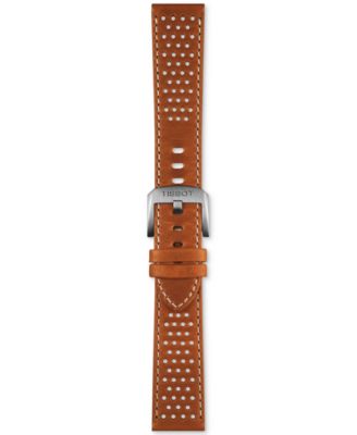 Men's Swiss Automatic PR516 Powermatic 80 Brown Perforated Leather Strap Watch 38mm