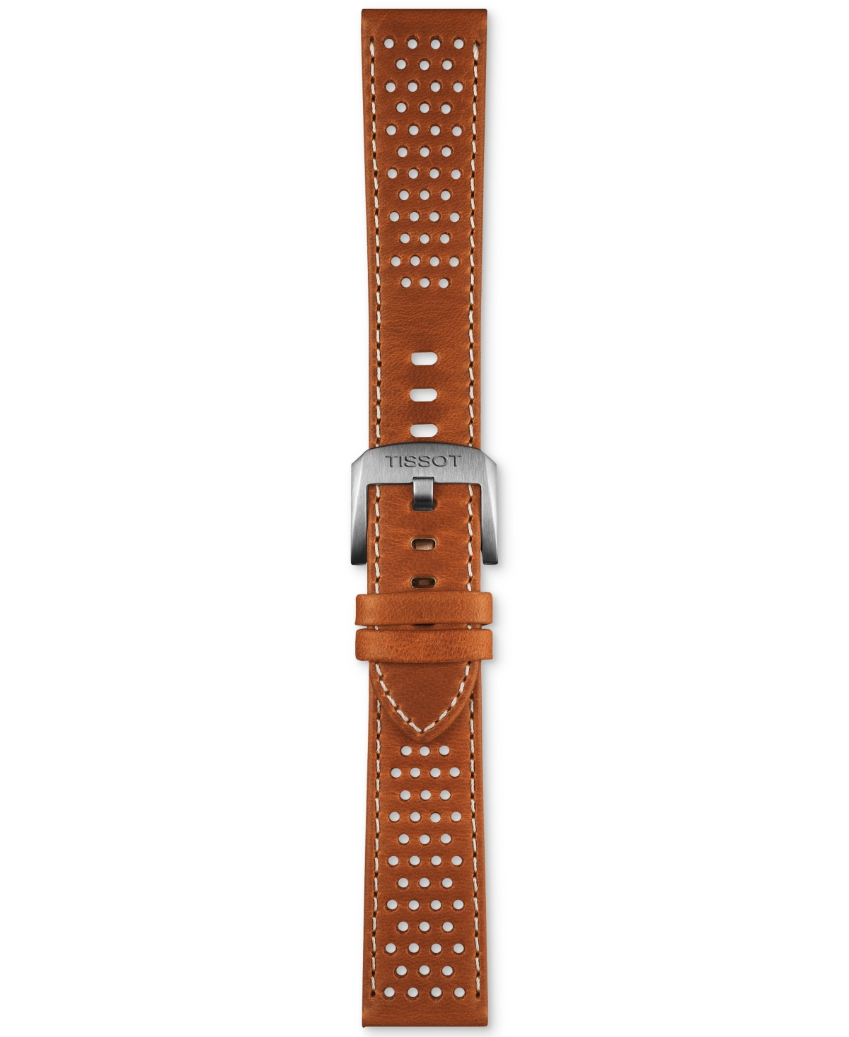 Tissot Men's Swiss Automatic Pr516 Powermatic 80 Brown Perforated Leather Strap Watch 38mm In No Color
