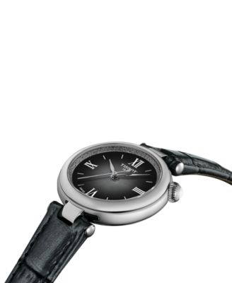 Women's Swiss Desir Black Leather Strap Watch 28mm