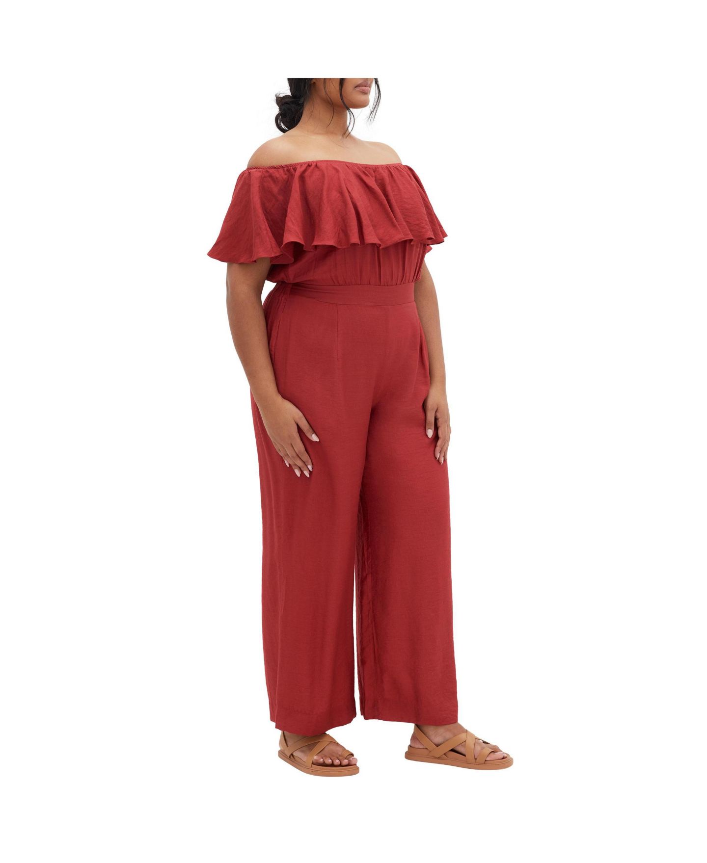 Женский комбинезон CITY CHIC Plus Size Serene Jumpsuit, цвет: Сиена — фото 3